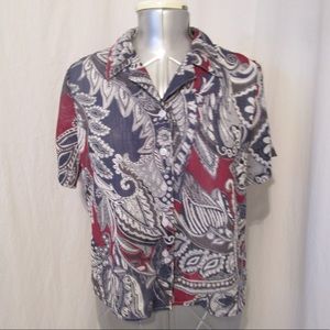 Alfred Dunner Petite Paisley Blouse 14P